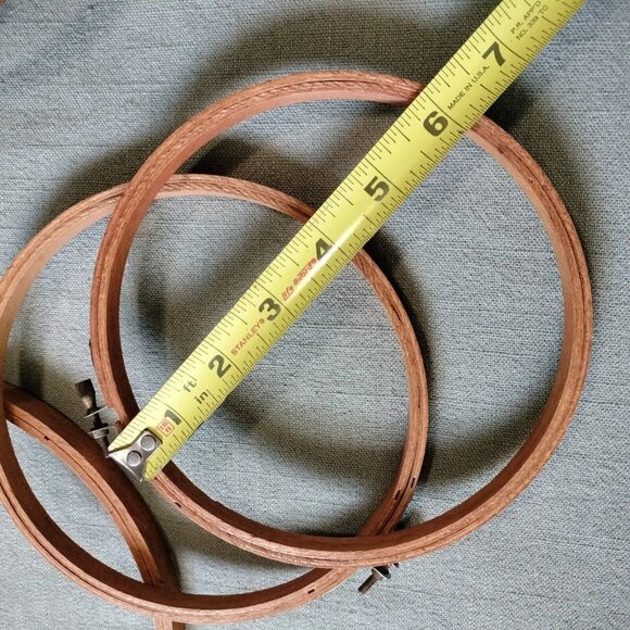 Wood Embroidery Hoop Large Lot Crafting Round 6" 7" 8" - Picture 2 of 4